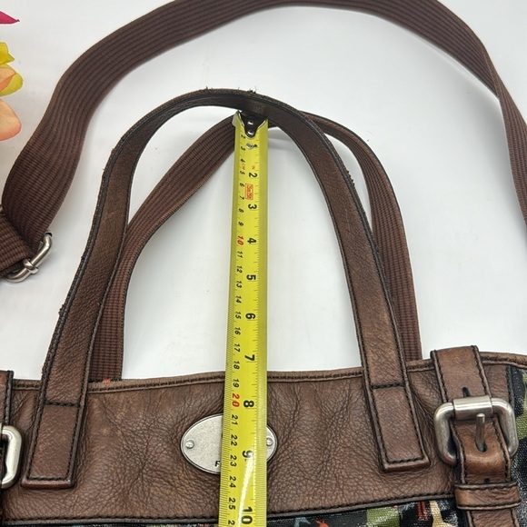 Fossil Key-Per Giraffe Theme Large Tote Bag Plastic Coated Vintage MCB6215E - Picture 4 of 13